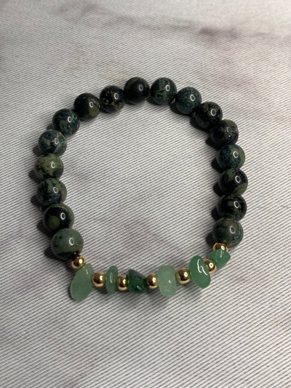Prosperity Flow – Kambaba Jasper x Green Aventurine Bracelet